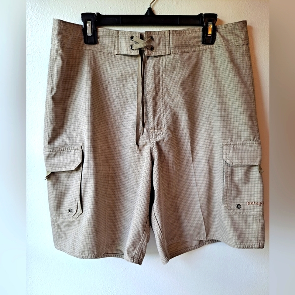 Patagonia Other - Patagonia Men's board shorts tan neutral plaid cargo - 35